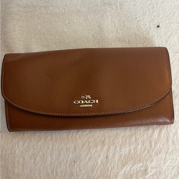 Coach Tan Leather Women's Wallet - Picture 1 of 6